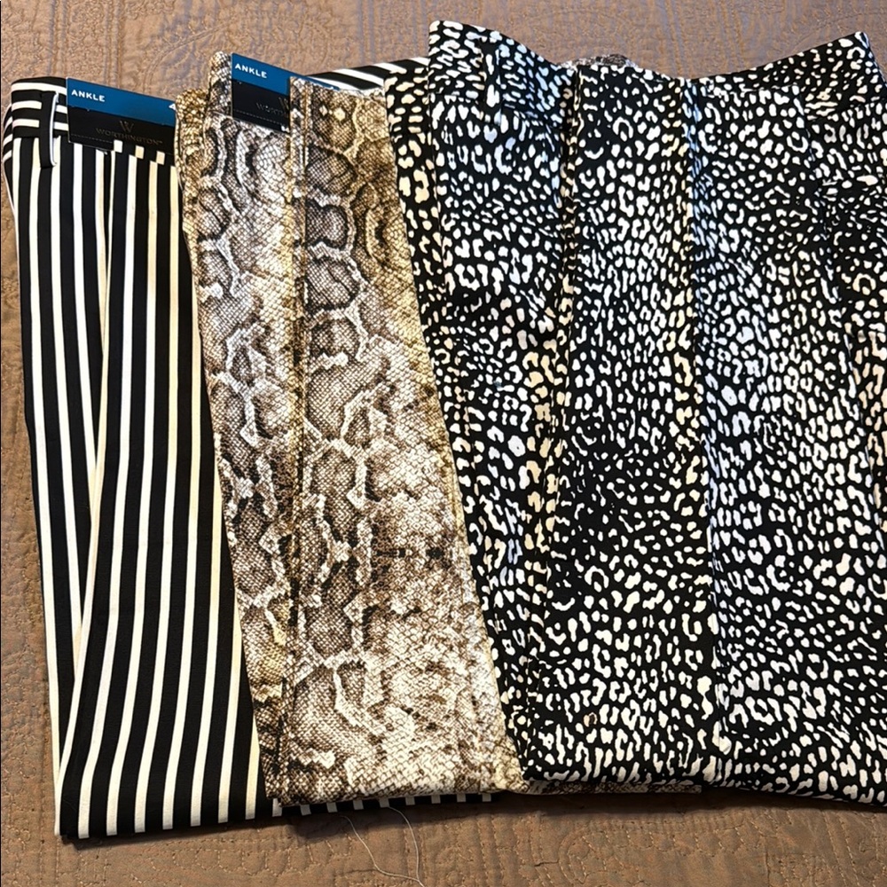 Ankle Pants Set - Striped, Snake, and Leopard Prints